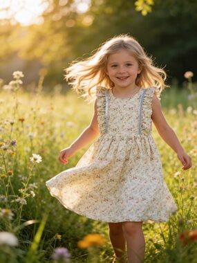 Pippa & Julie Cream Floral Ruffle-Sleeve Sundress